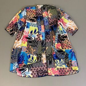 LuLaRoe Kimono Top Size 3 Colorful Patchwork Print Open Front Cover Up‎ Bohemian
